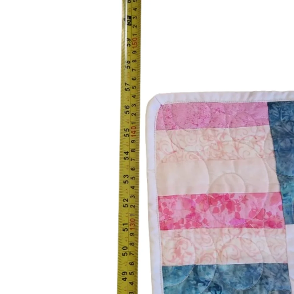 Handmade quilt arrows triangles and stripes multicolor cotton approx 57
